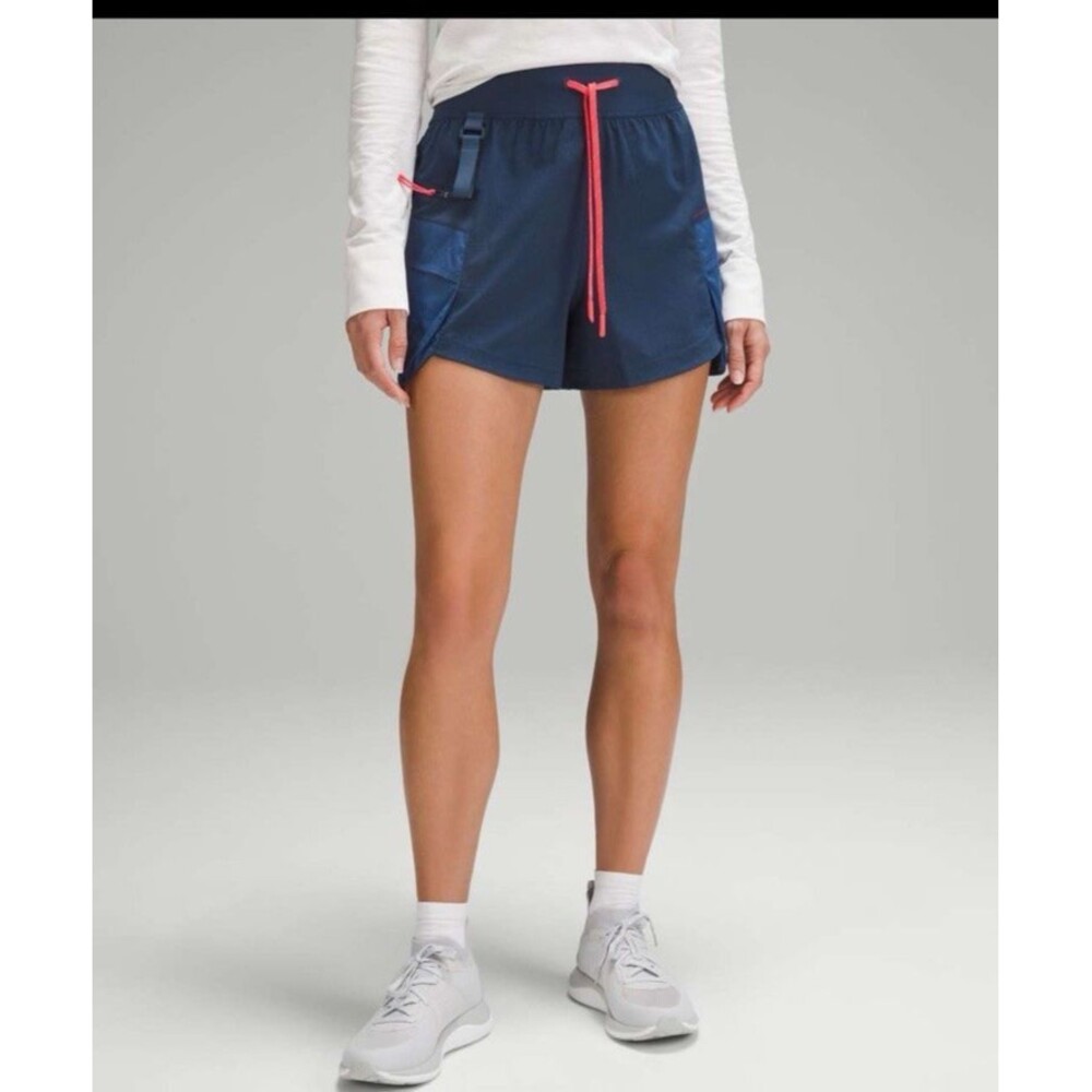 Lululemon WovenAir High-Rise Hiking Shorts 4” Mineral Blue Pitch Blue Size 6